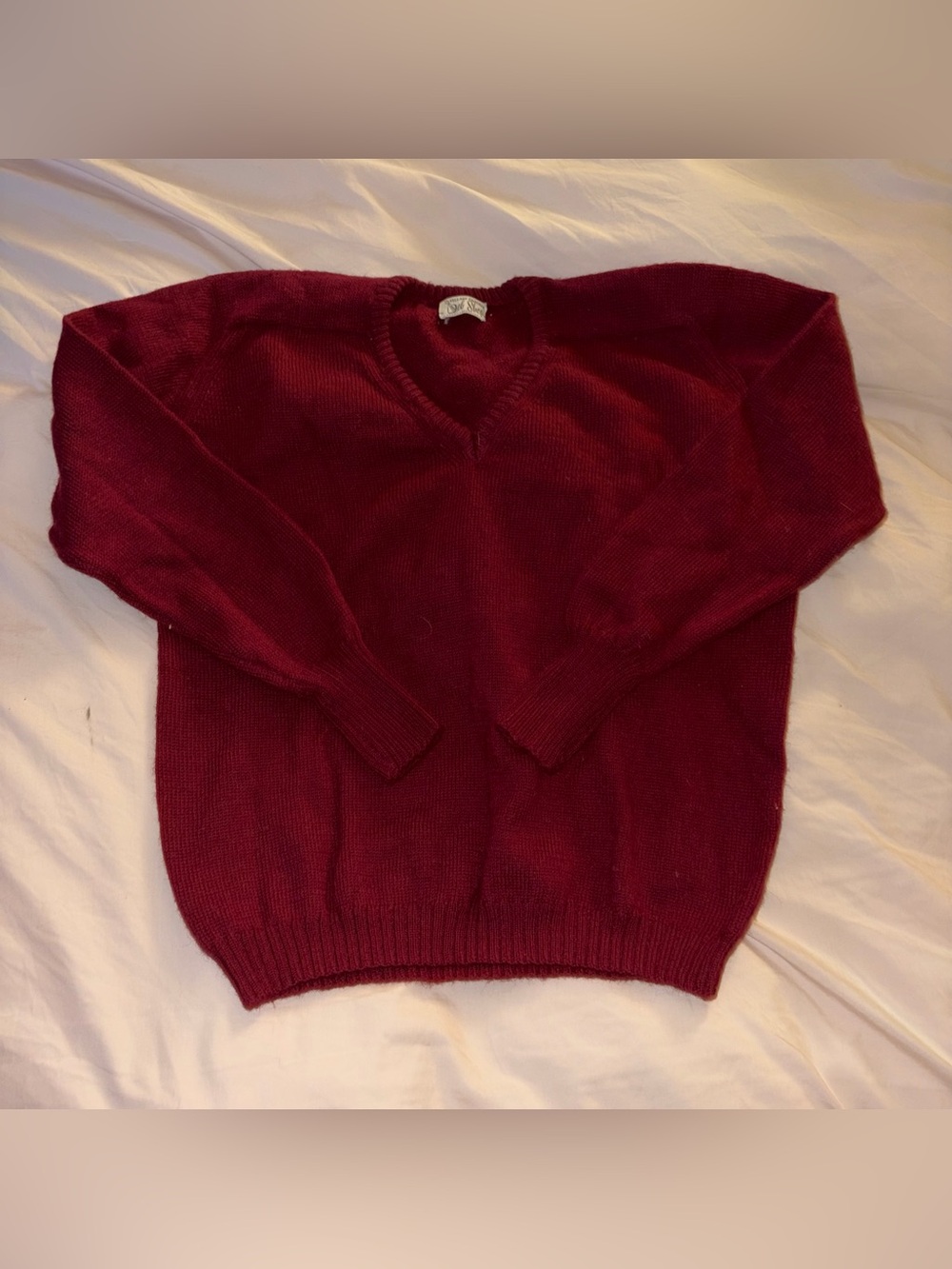 Vintage Del Shop Burgundy V-neck sweater size S